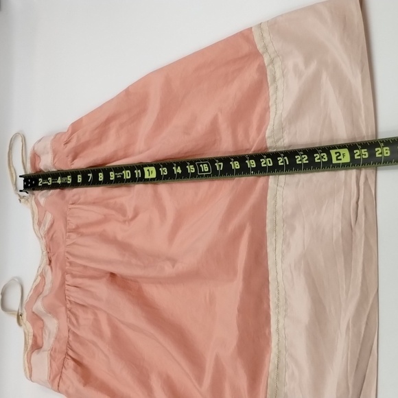 Anthropologie Feather Bone dress adj strap pink gold size medium silk blend med - Picture 10 of 11